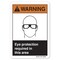 Signmission ANSI Warning, Eye Protection Required In This Area, 10in X 7in Rigid Plastic, 7" H, 10" W, Landscape OS-WS-P-710-L-19950 - alternate 1